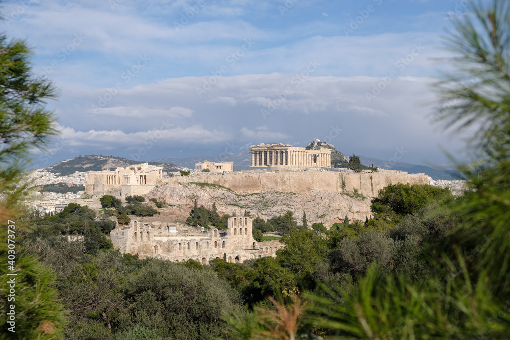 Athens - December 2019: view of Pantheon