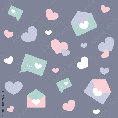 Hearts and letters seamless pattern (ID: 403073754)