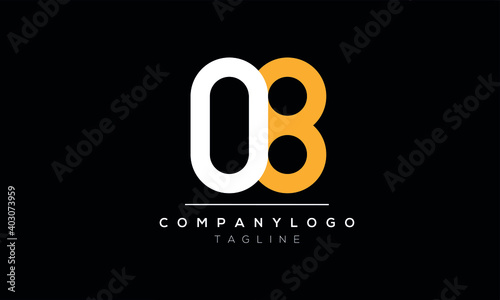 Abstract Letter Initial OB and 08 Vector Logo Design Template photo