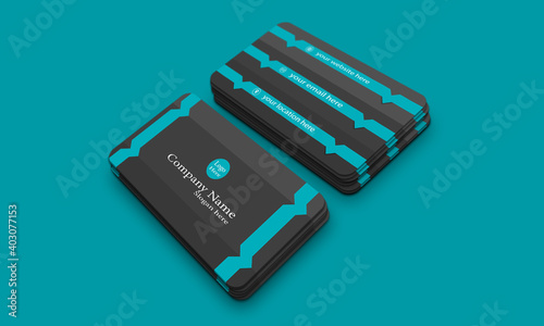 Blue black Color Double-sided creative professional business or visiting card design.
