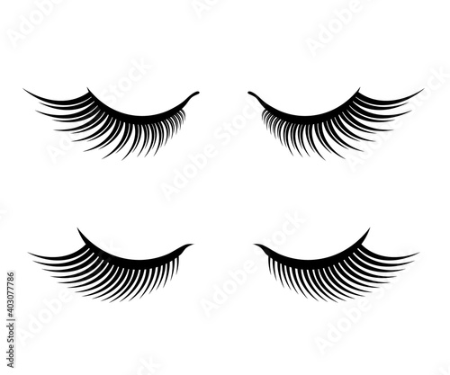 Long eyelashes on a white background. Vector illustration.