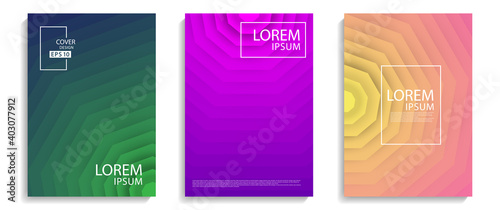 Abstract colorful geometric and dynamic shapes gradient background design for cover. Minimalistic cover design.