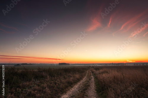 sunset in the field