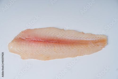fresh fillet dory on a white background.
