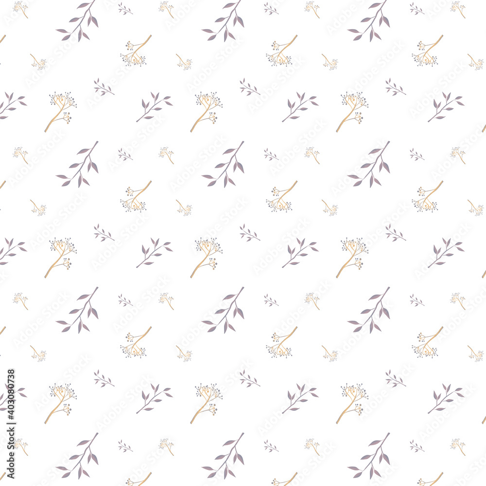 Pattern with hand-drawn floral ornament in pastel colors Pattern with hand-drawn floral ornament in pastel colors
