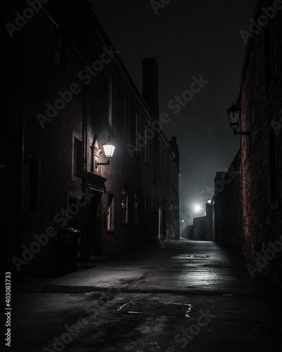 a dark and mysterious alley in St Andrews, Scotland, United Kingdom