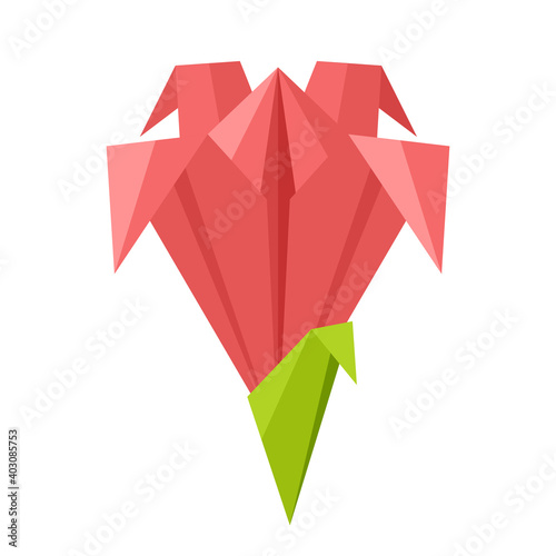 Illustration of origami flower.