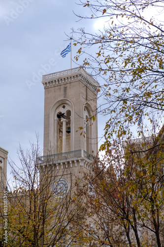 Athens - December 2019: external of Metropolitan Cathedral of Athens