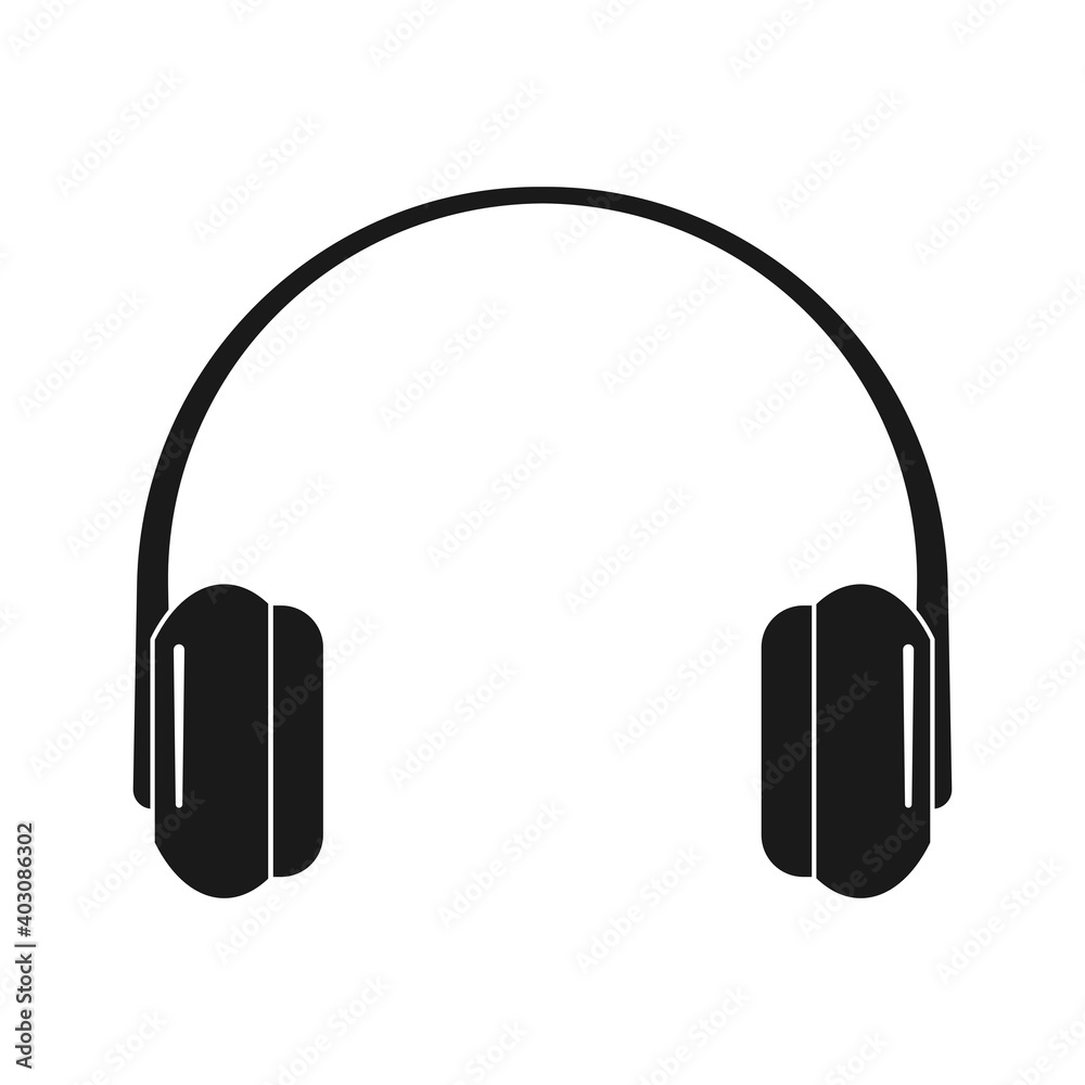 Over ear wireless headphones for music icon vector Over ear wireless headphones for music icon vector