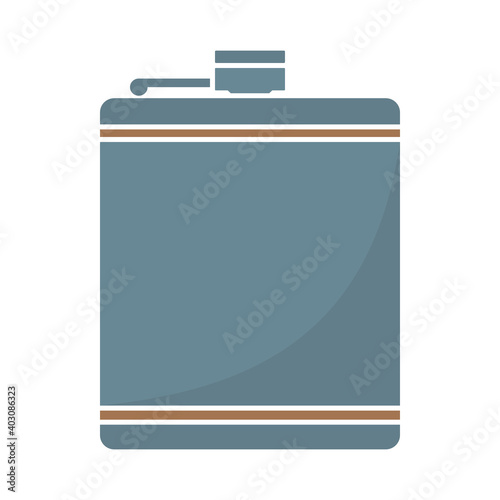 Classic hip flask for drinking liquor icon vector