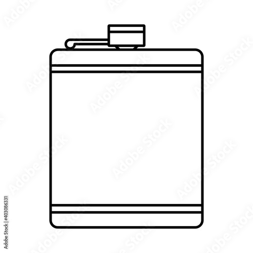 Classic hip flask for drinking liquor icon vector