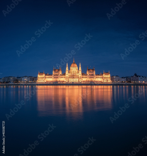 The famous Hungarian Parliament at night