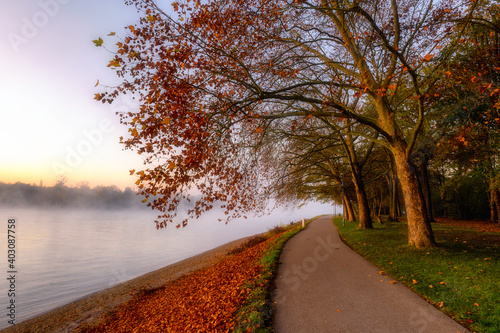 Parkinsel - City Park Ludwigshafen in morning