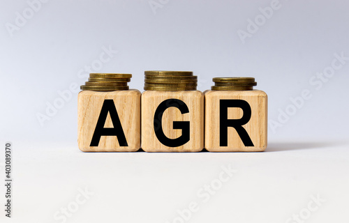 cubes with the word AGR on them. Care concept.