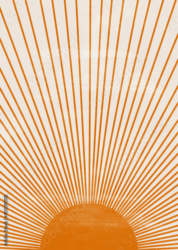 Orange Sun print boho minimalist printable wall art