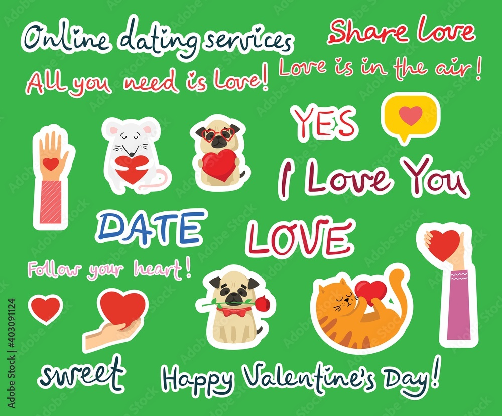 All you need is love. Hands and people with hearts as love massages. Vector Valentine illustration cards of happy couples in love All you need is love. Hands and people with hearts as love massages. Vector Valentine illustration cards of happy couples in love
