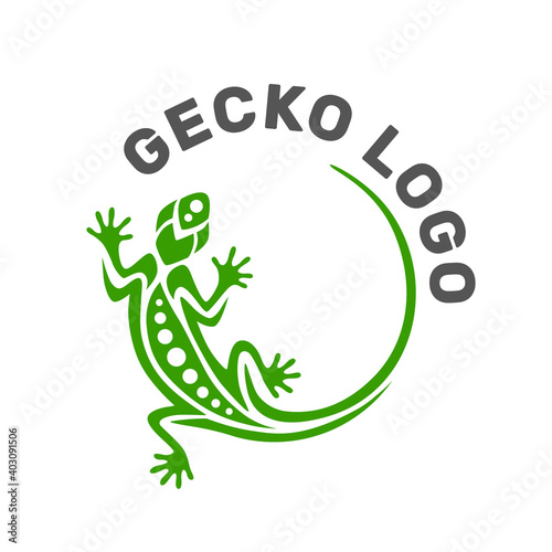 Gecko lizard logo graphic design concept. Editable  element, can be used as logotype, icon, template in web and print	
