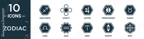 Stampa su tela filled zodiac icon set