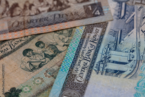 Kuwaiti Dinar banknotes (one, half and quarter)