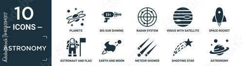 Fotografija filled astronomy icon set