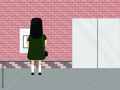 girl withdraws money from an ATM