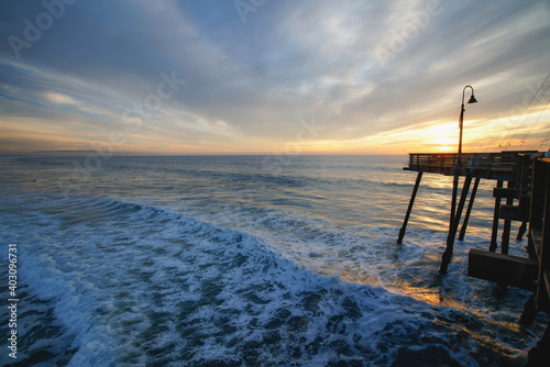 Pacific ocean sunset, Pismo Beach, California central coast