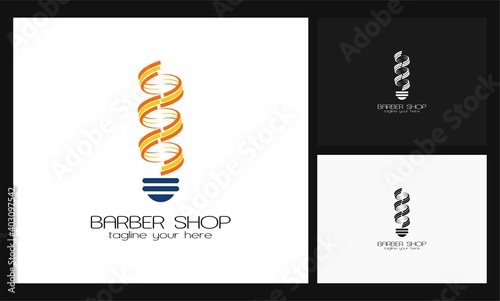 barber shop concept design logo