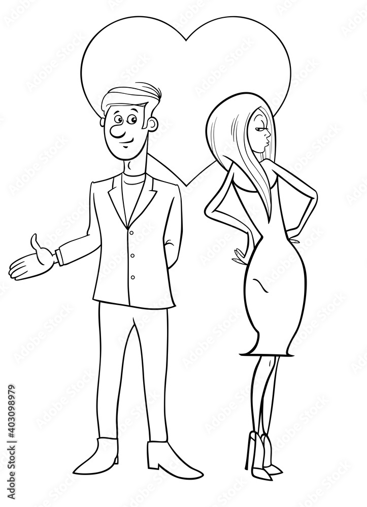 valentine card with people couple characters in love valentine card with people couple characters in love