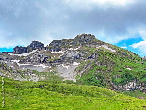 Alpine peak Forstberg of the mountain range First and in the Schwyz Alps mountain massif, Oberiberg - Canton of Schwyz, Switzerland (Kanton Schwyz, Schweiz) photo