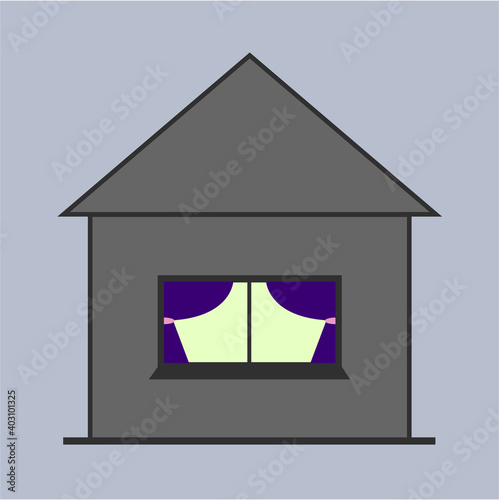 grey house icon building construction
