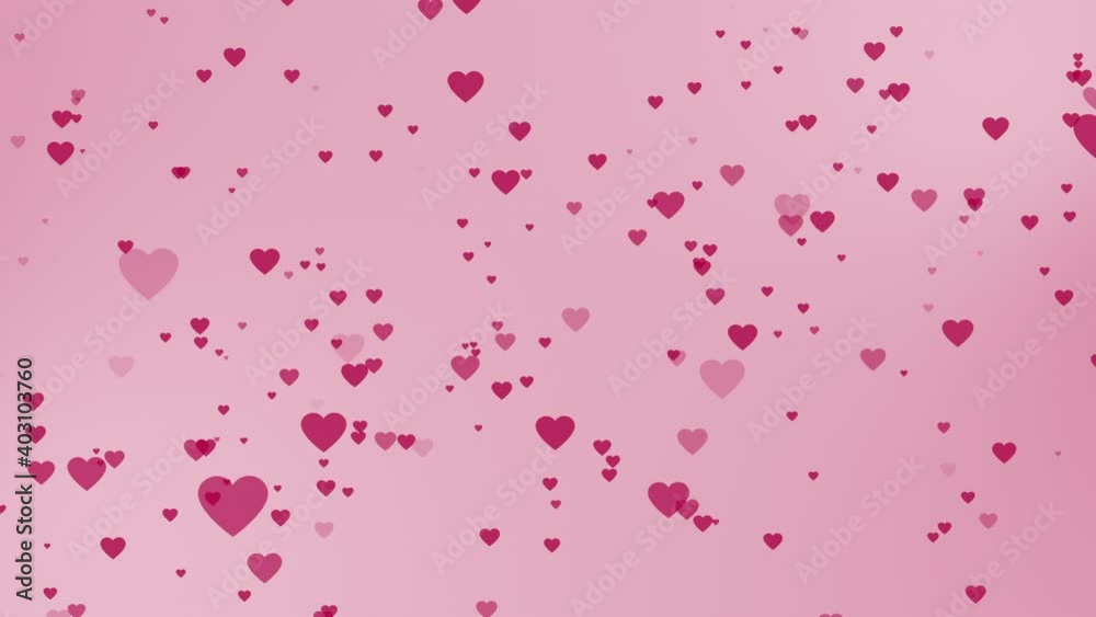 Many half transparent purple hearts appear in the frame and fall down on pink gradient background. For celebrating Valentine's day dreamy love romantic relationship concept backdrop 4k with copy space Many half transparent purple hearts appear in the frame and fall down on pink gradient background. For celebrating Valentine's day dreamy love romantic relationship concept backdrop 4k with copy space