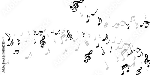 Musical notes flying vector design. Song notation