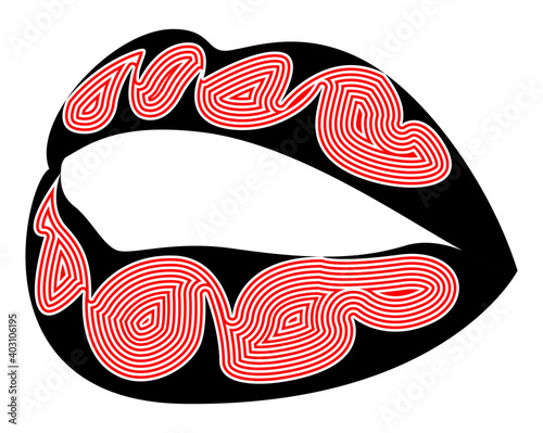 Vector lips in graphic style