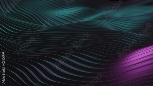Iridescent looping wave animation - teal and magenta
