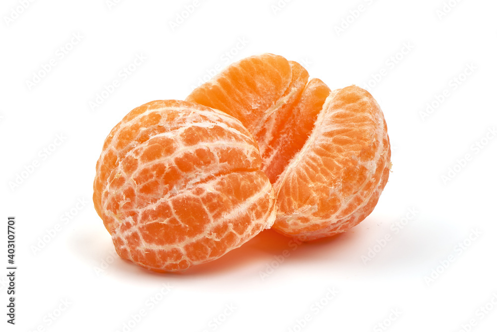 Tangerine or clementine, close-up, isolated on a white background Tangerine or clementine, close-up, isolated on a white background