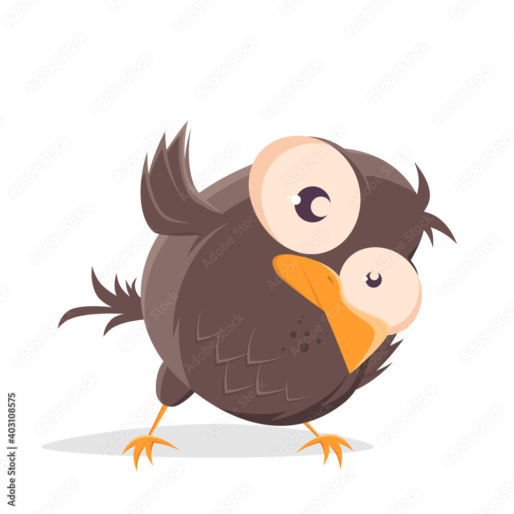 funny cartoon bird is very curious funny cartoon bird is very curious