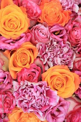 Pink Orange wedding flowers