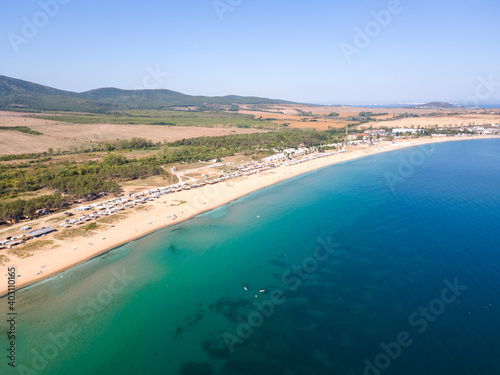 Aerial view of Gradina Beach near town of Sozopol, Bulgaria © Stoyan Haytov