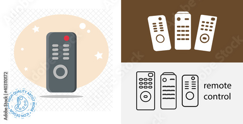 TV remote control isolated vector icon. Appliances design element