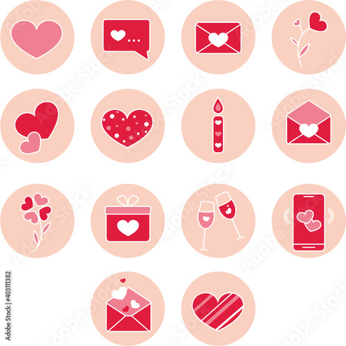 Lovely highlights icons set for social networks (ID: 403111382)