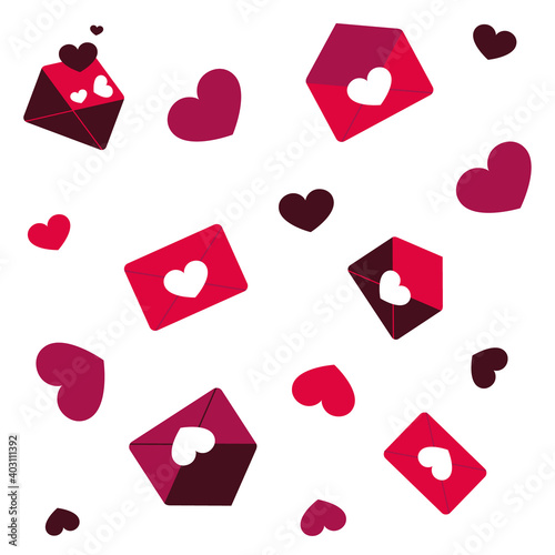 Lovely seamless pattern letters with hearts (ID: 403111392)