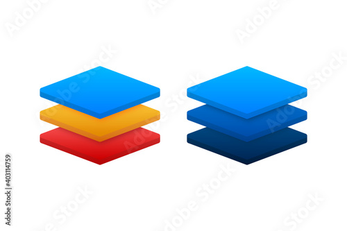 Layers icon, three levels. Vector stock illustration.