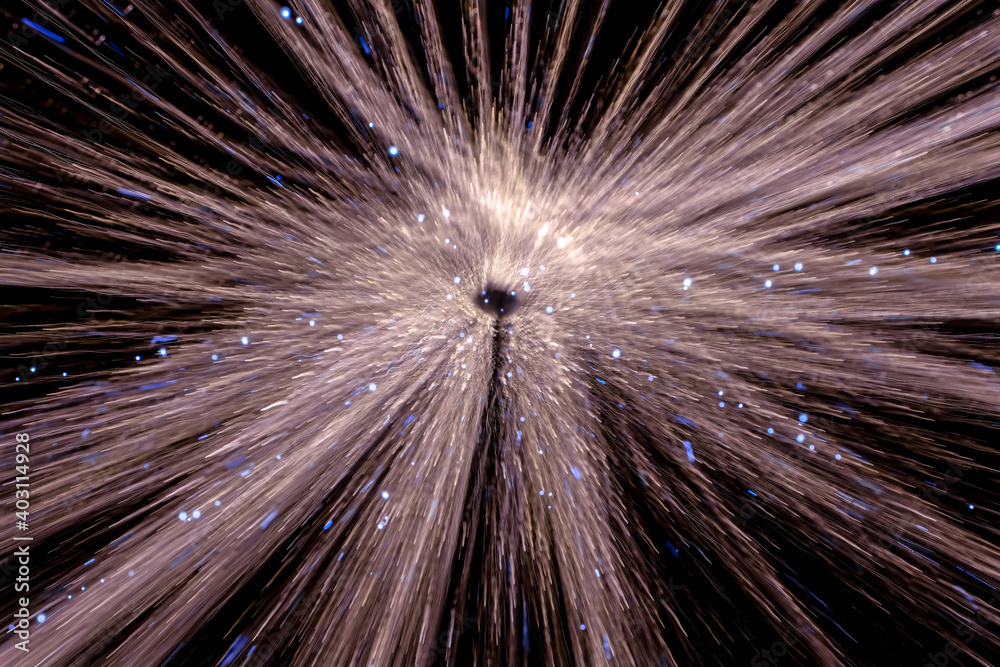 Obraz premium Abstract defocus motion curved lights on dark background