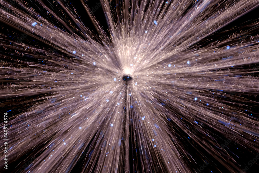 Obraz premium Abstract defocus motion curved lights on dark background