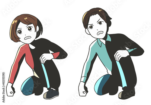 立ち上がる　影