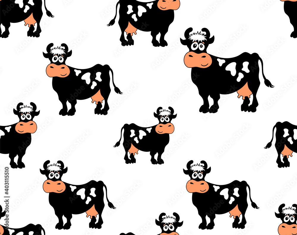Vector seamless cow background.