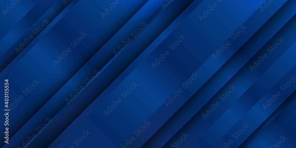 Obraz premium Bright navy blue dynamic abstract vector background with diagonal lines. Trendy classic color of 2021. 3d cover of business presentation banner for sale event night party. Fast moving soft shadow line