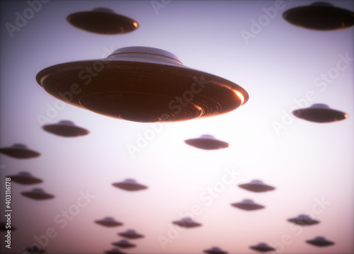 Fotografie Unidentified flying object attack