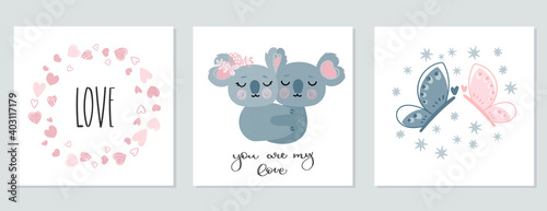Cute loving couple of koalas.
