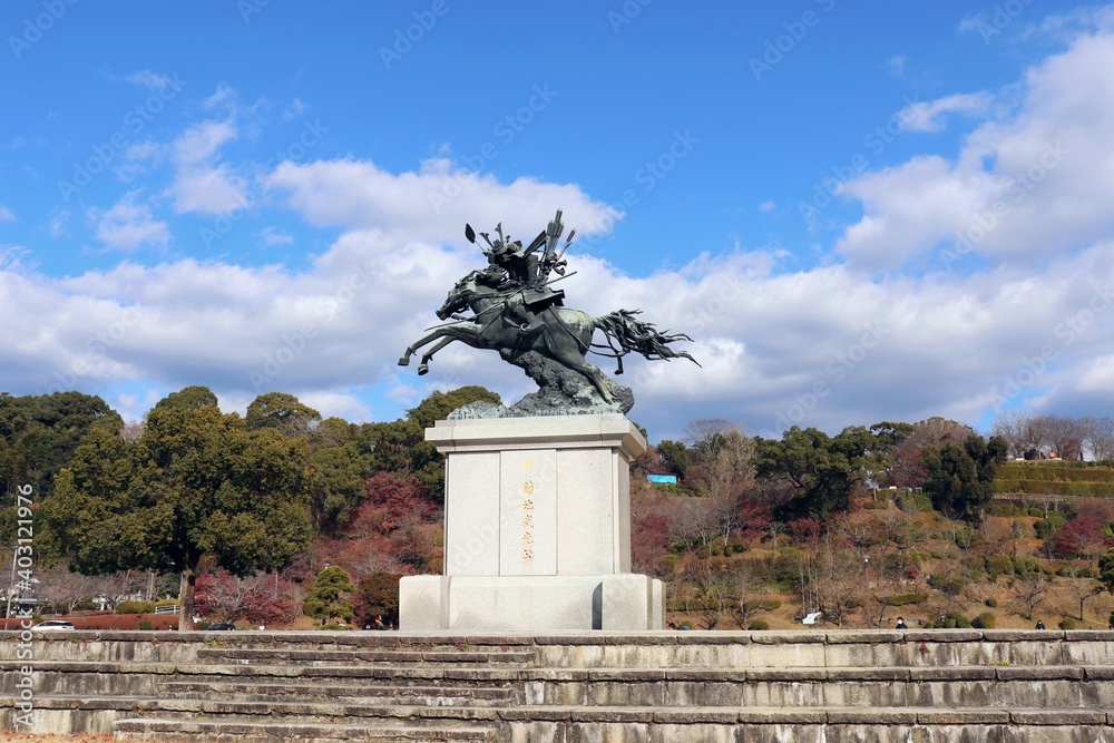 菊池公園 菊池武光の騎馬像 StockFoto Adobe Stock